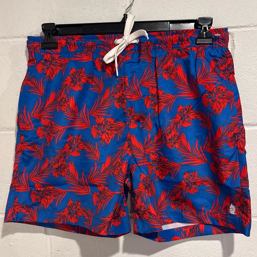 Marina Yachting men’s swim trunks board shorts blue red floral